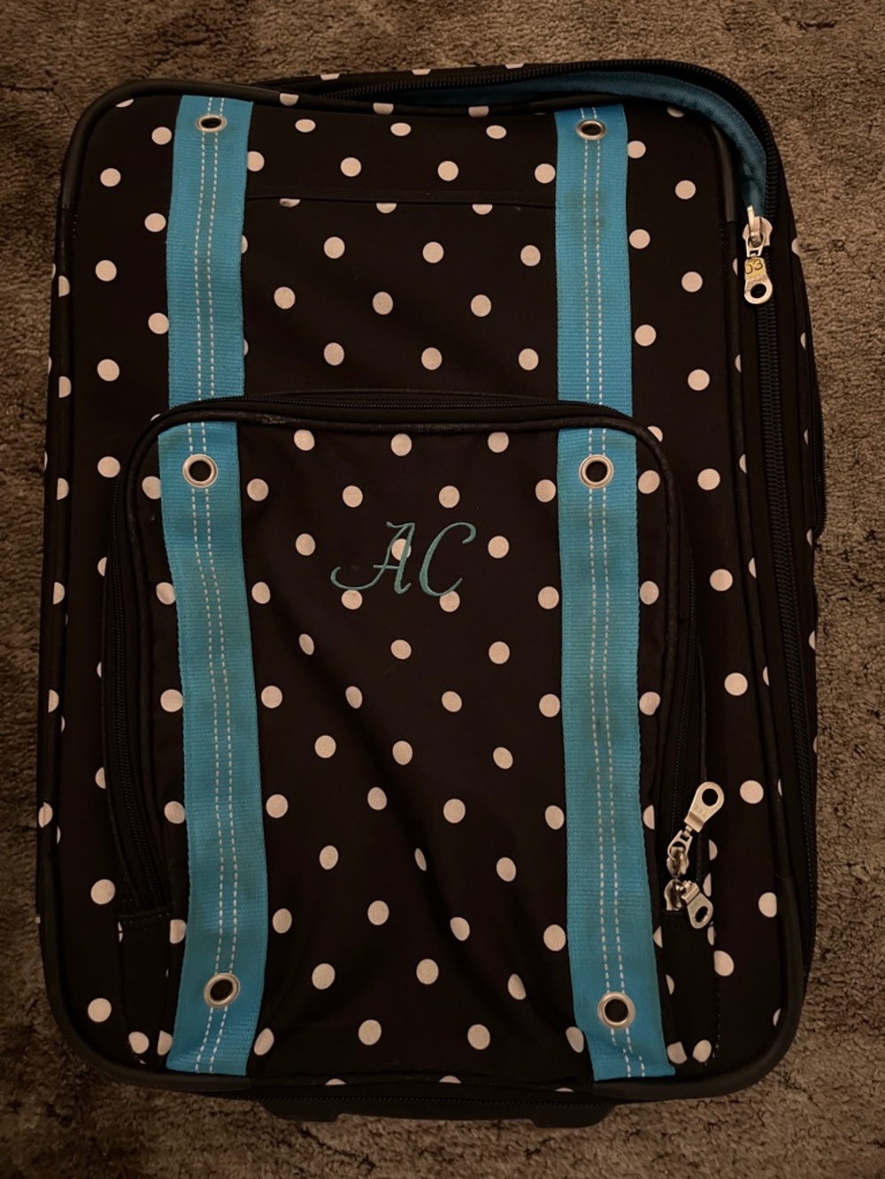 PB Teen Monogram “AC” Carry on Suitcase